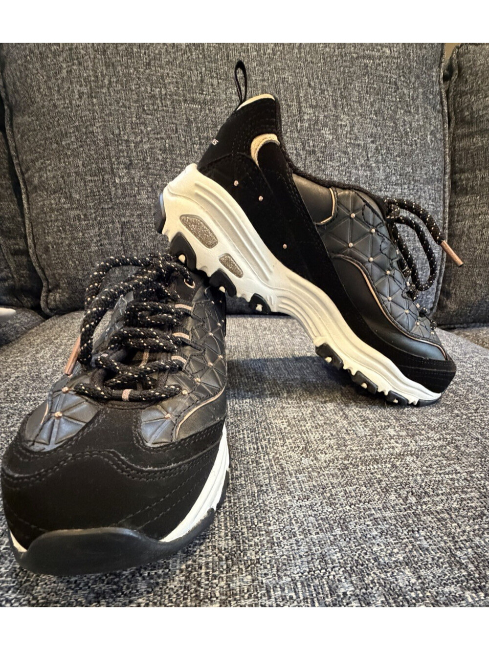 Skechers D'Lites Glamour Feels 13087 Sneaker Women 8.5 Black Athletic Shoes